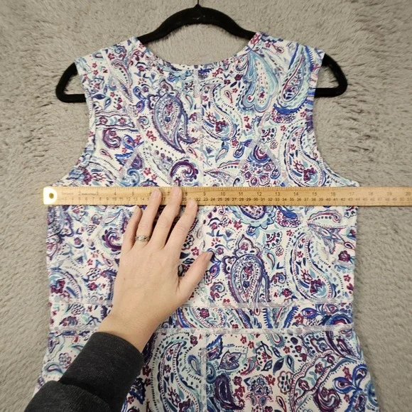 Title Nine Dress M Floral Paisley Pocket Athleisure Beach Pickleball Tennis Prep - Picture 13 of 15